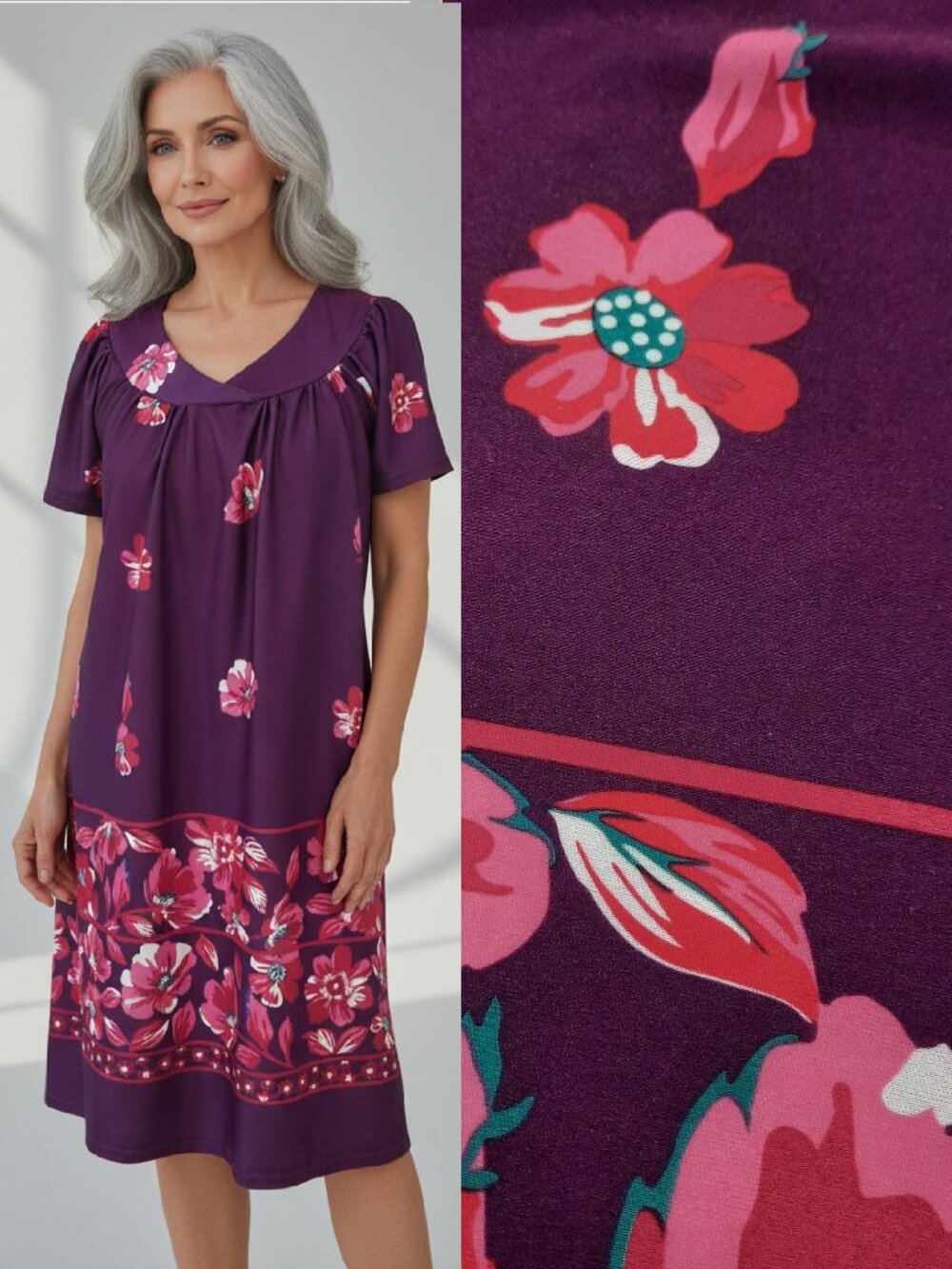 Vtg inspired floral house robe - Lati Fashion brand